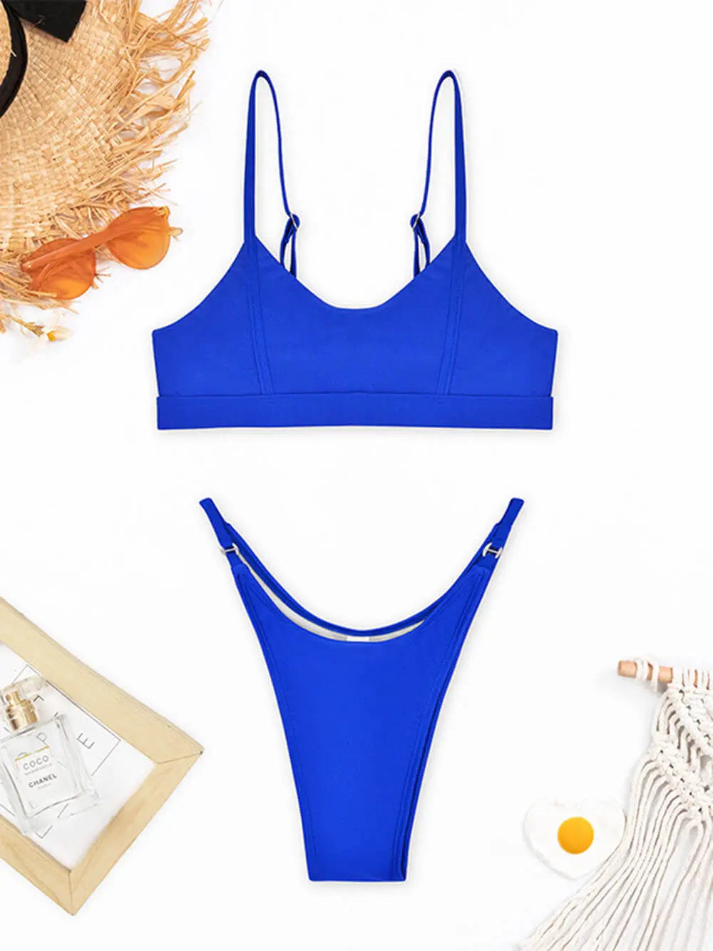 Women's Minimal Strap Bikini Set – High-Cut Two-Piece
