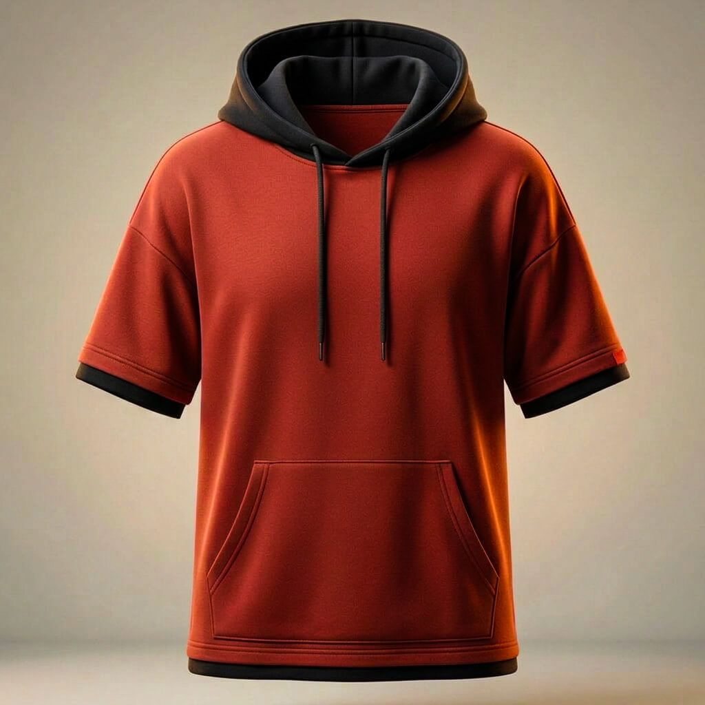 Men's Peruvian Cotton Hooded T-Shirt – Relaxed Fit Kangaroo Pocket