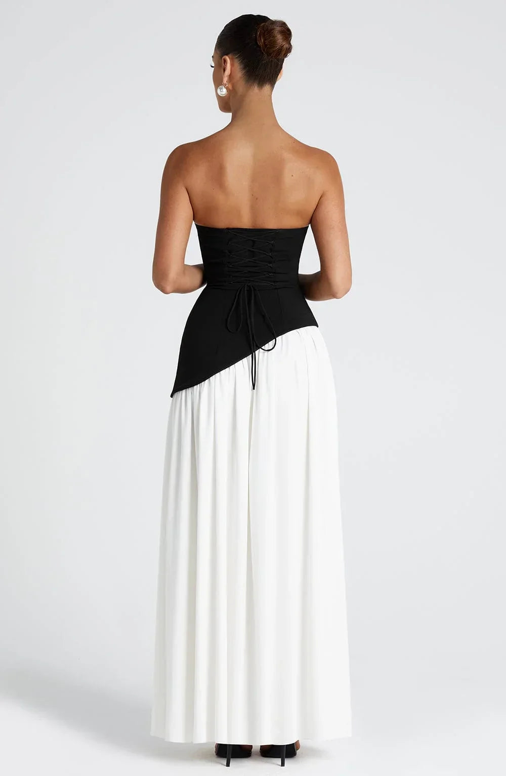 Corset Maxi Dress – Structured Bustier Bodice &amp; High Slit