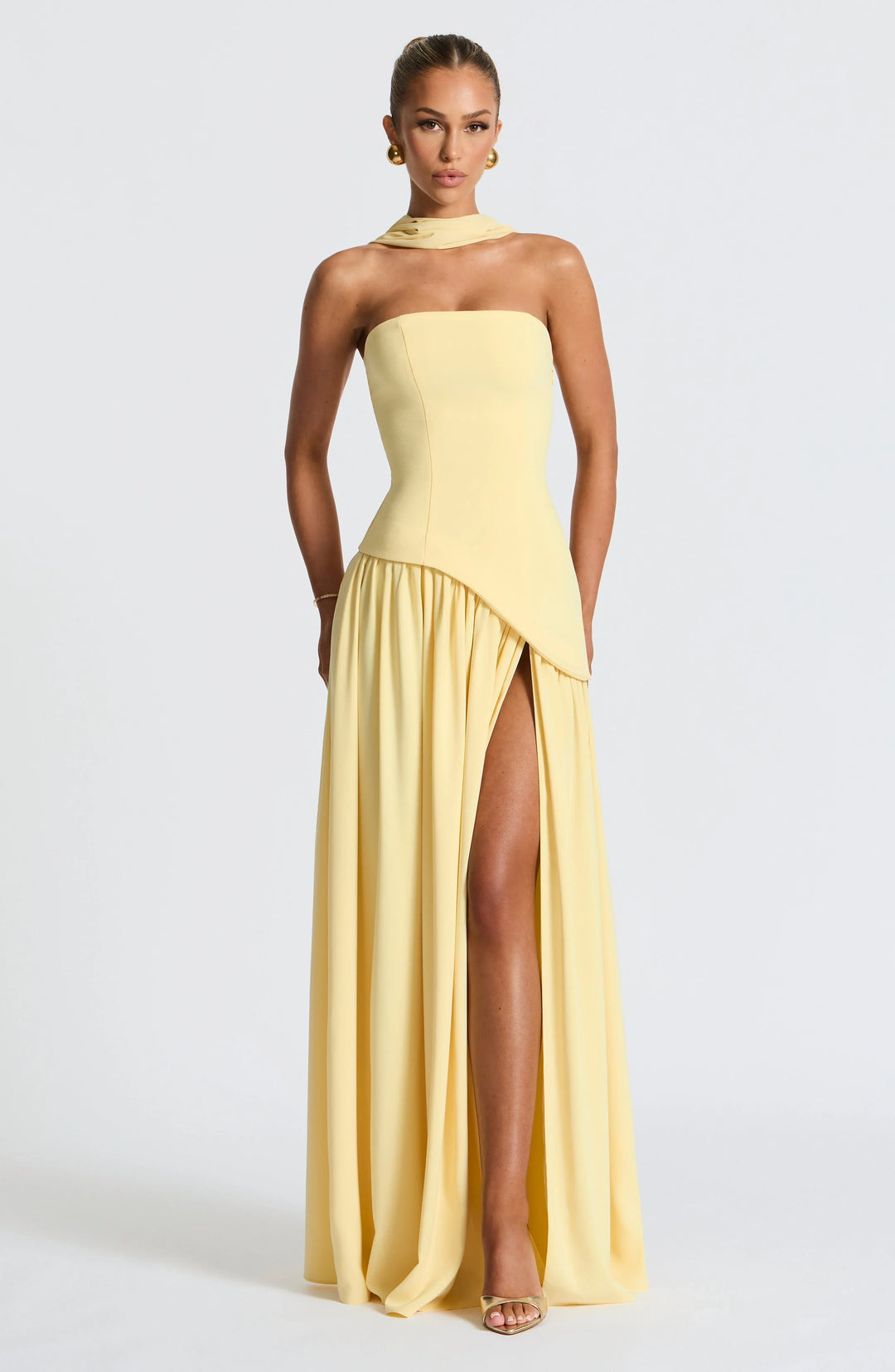Corset Maxi Dress – Structured Bustier Bodice &amp; High Slit
