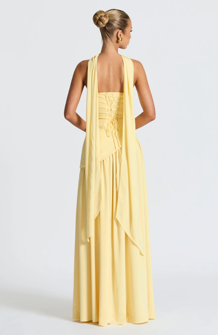 Corset Maxi Dress – Structured Bustier Bodice &amp; High Slit