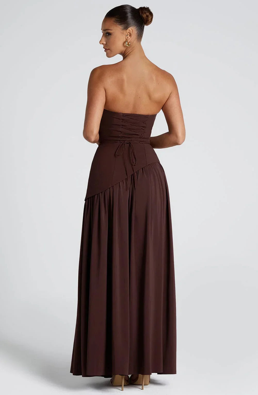 Corset Maxi Dress – Structured Bustier Bodice &amp; High Slit