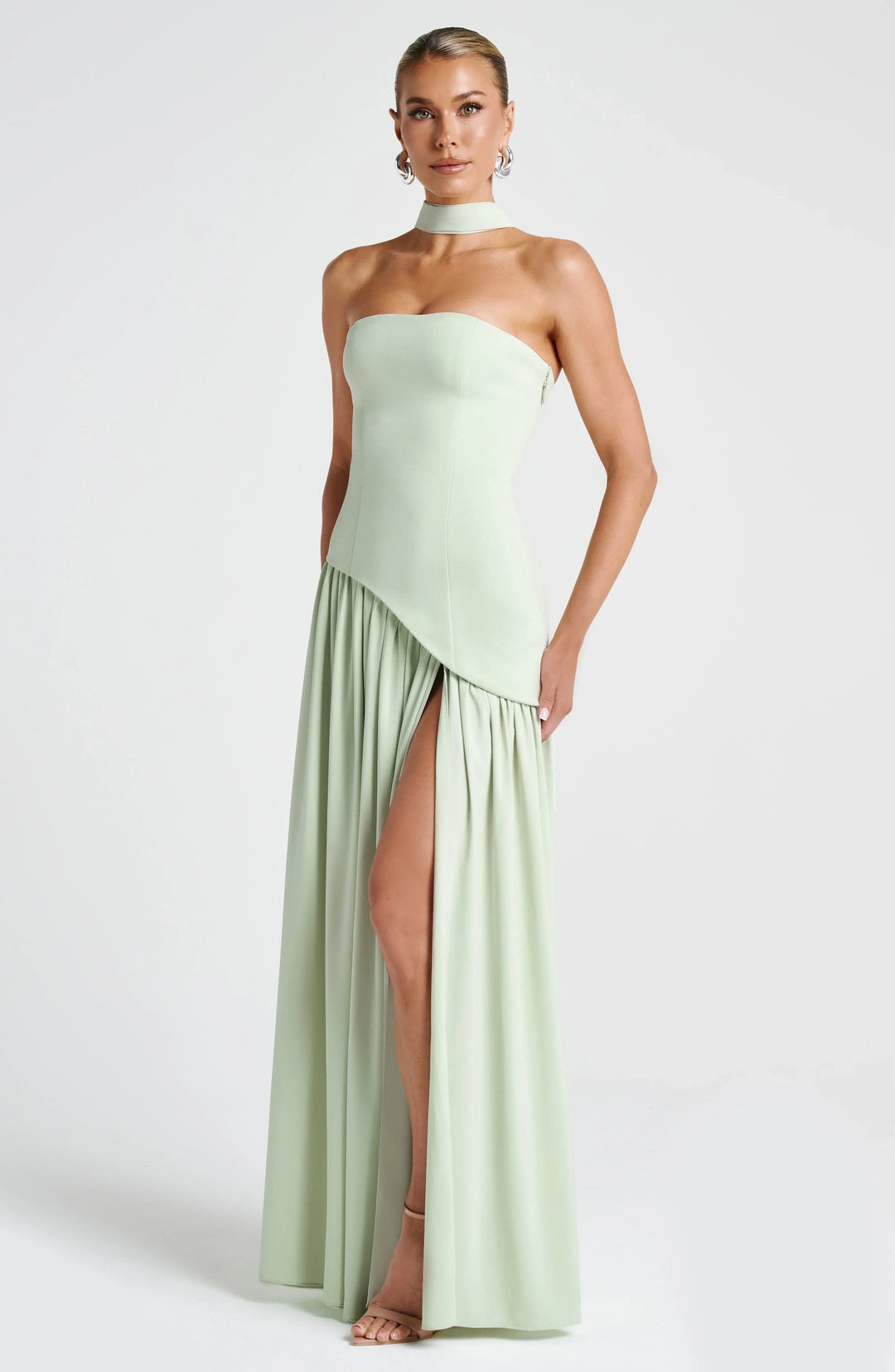 Corset Maxi Dress – Structured Bustier Bodice &amp; High Slit