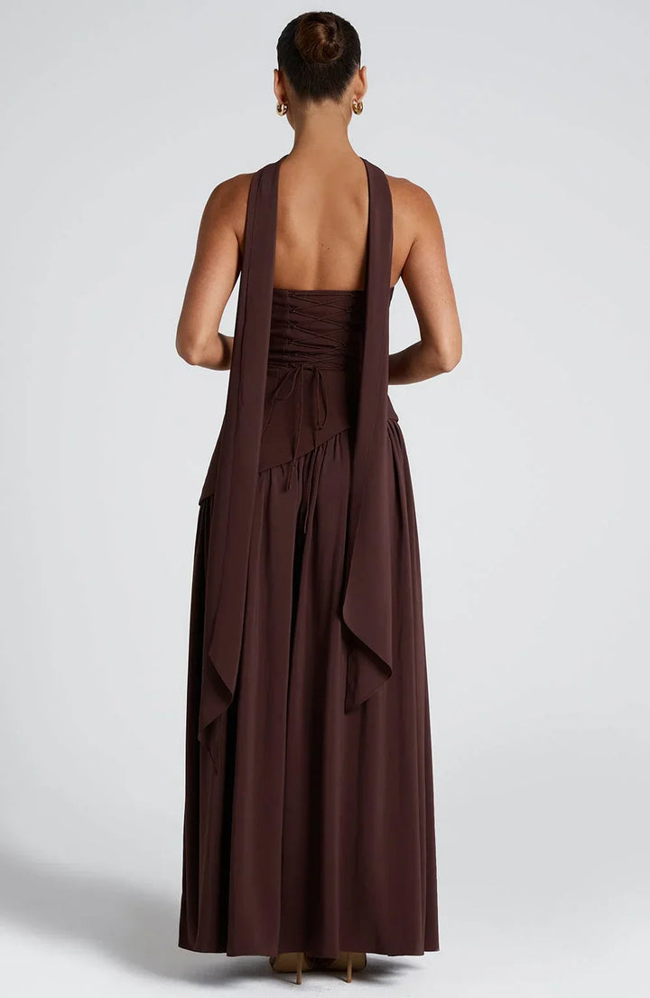 Corset Maxi Dress – Structured Bustier Bodice &amp; High Slit