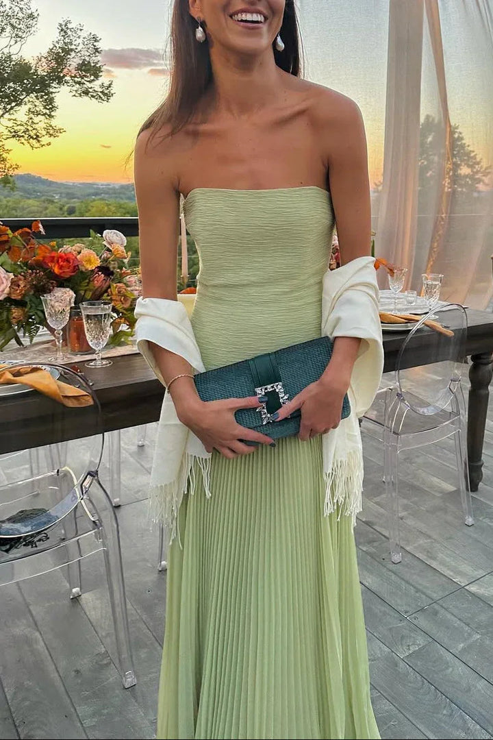 Pleated Maxi Dress – Flowy Long Silhouette for Women
