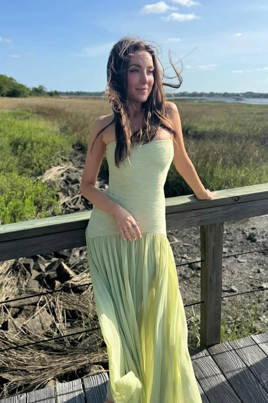 Pleated Maxi Dress – Flowy Long Silhouette for Women