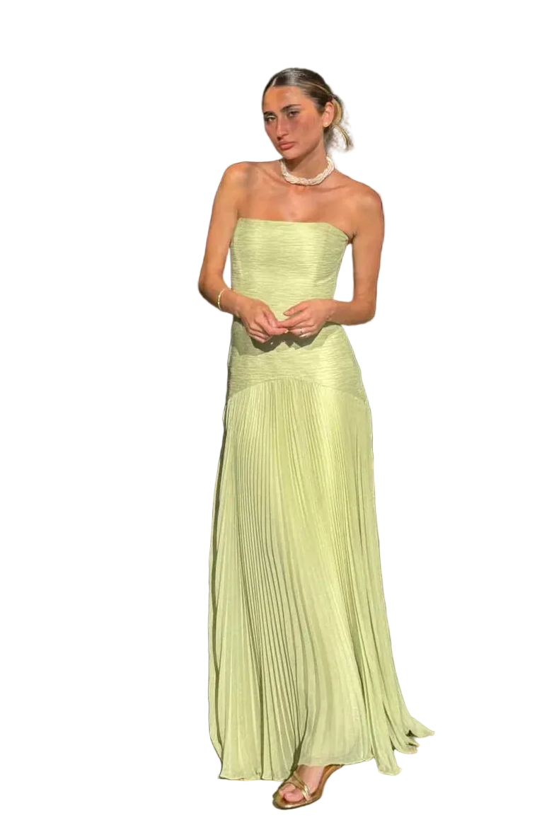 Pleated Maxi Dress – Flowy Long Silhouette for Women