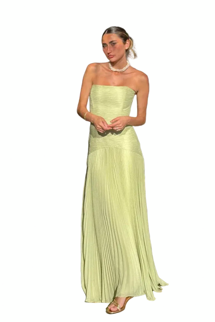 Pleated Maxi Dress – Flowy Long Silhouette for Women