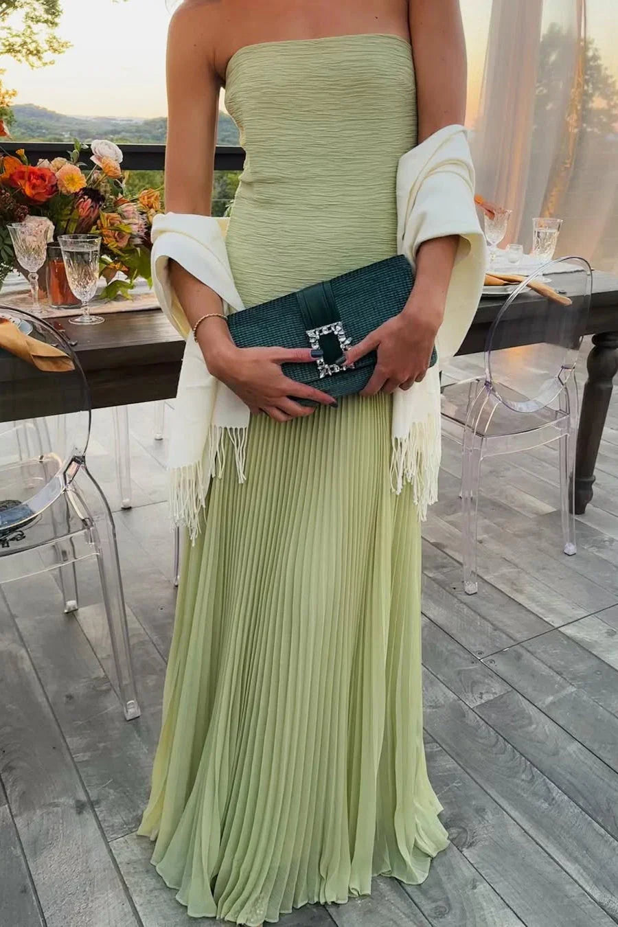 Pleated Maxi Dress – Flowy Long Silhouette for Women