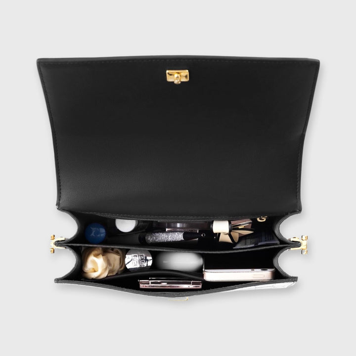 Croc-Effect Structured Flap Shoulder Bag for Women