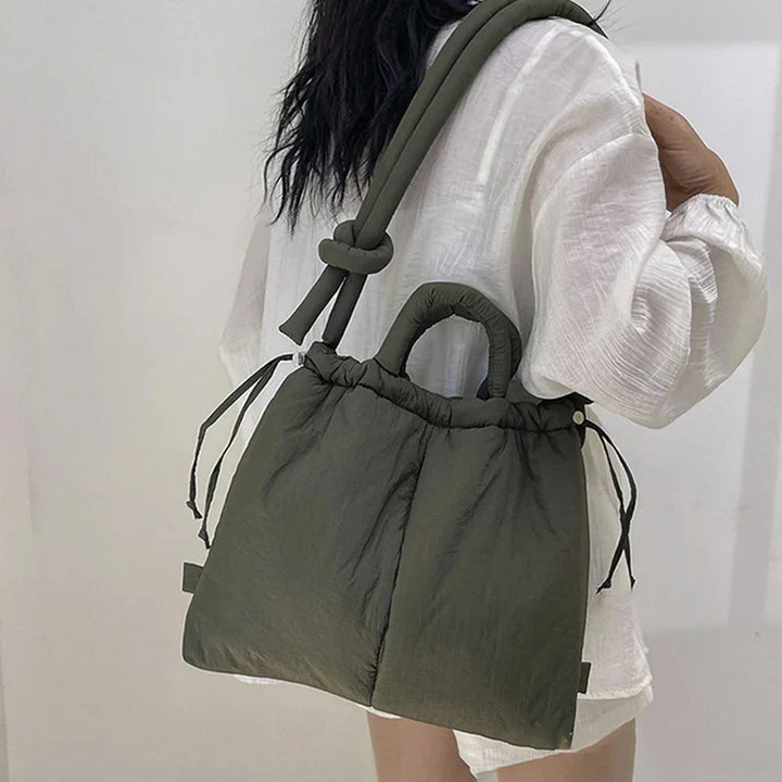 Women's Quilted Puffer Tote Bag – Lightweight Padded Handles Everyday