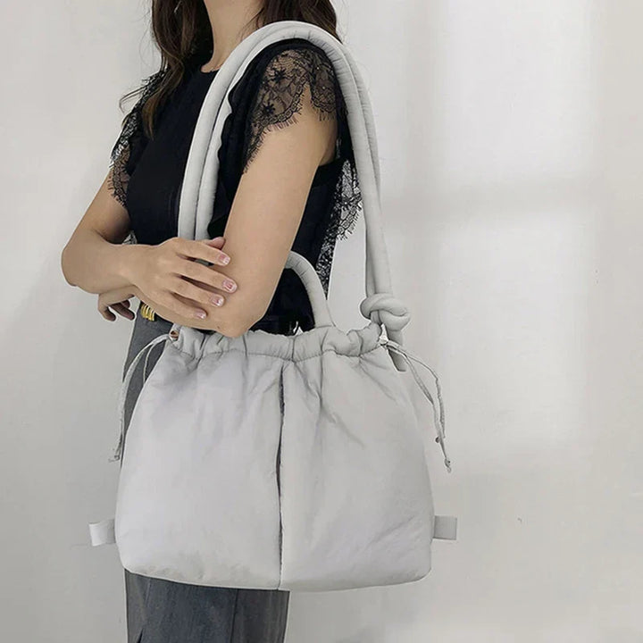 Cotton Tote Bag Large Shoulder Bag – Clip Closure Jacket Style