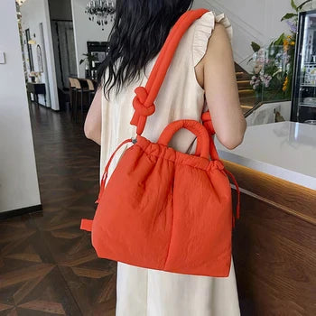 Cotton Tote Bag Large Shoulder Bag – Clip Closure Jacket Style