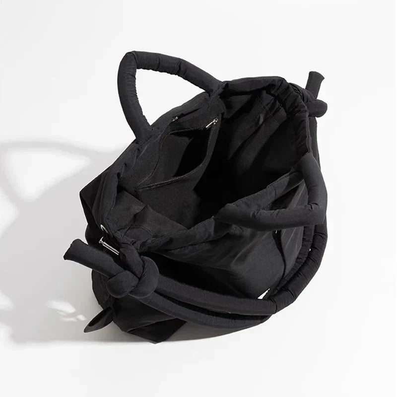 Cotton Tote Bag Large Shoulder Bag – Clip Closure Jacket Style