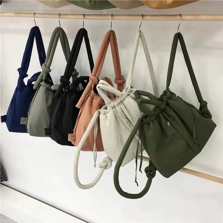Cotton Tote Bag Large Shoulder Bag – Clip Closure Jacket Style