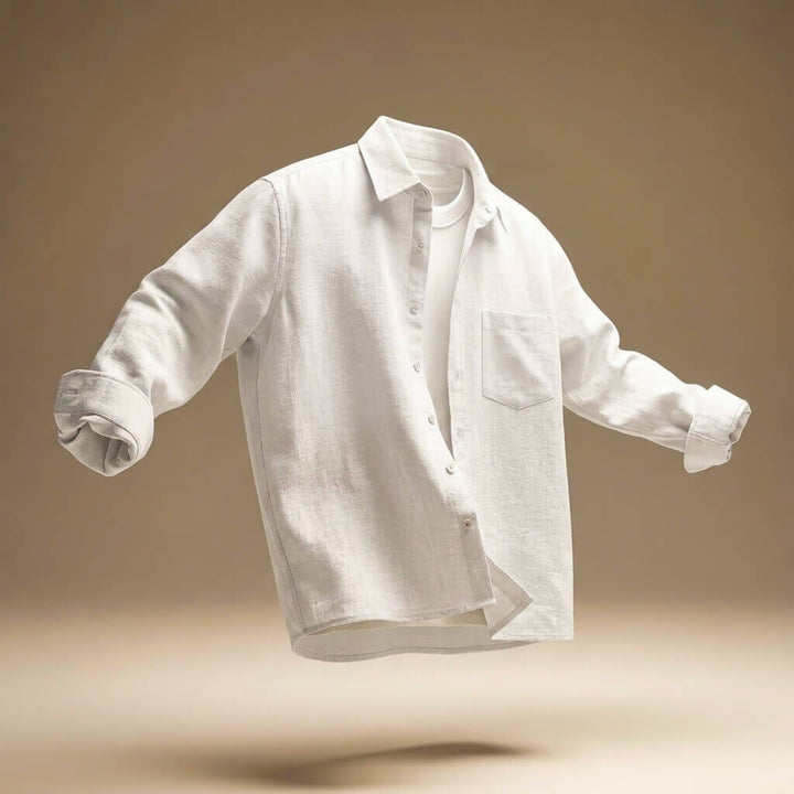 Men's Cotton Linen Look Shirt – Peruvian Blend Lightweight Breathable
