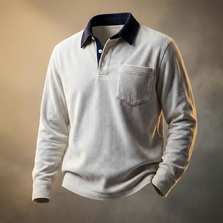Men's Corduroy Polo Shirt – Peruvian Fine-Wale Three-Button