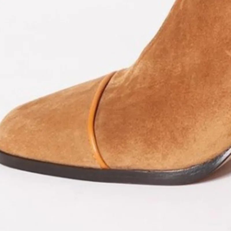 Block Heel Ankle Boots – Women's Square-Toe Cushioned Style