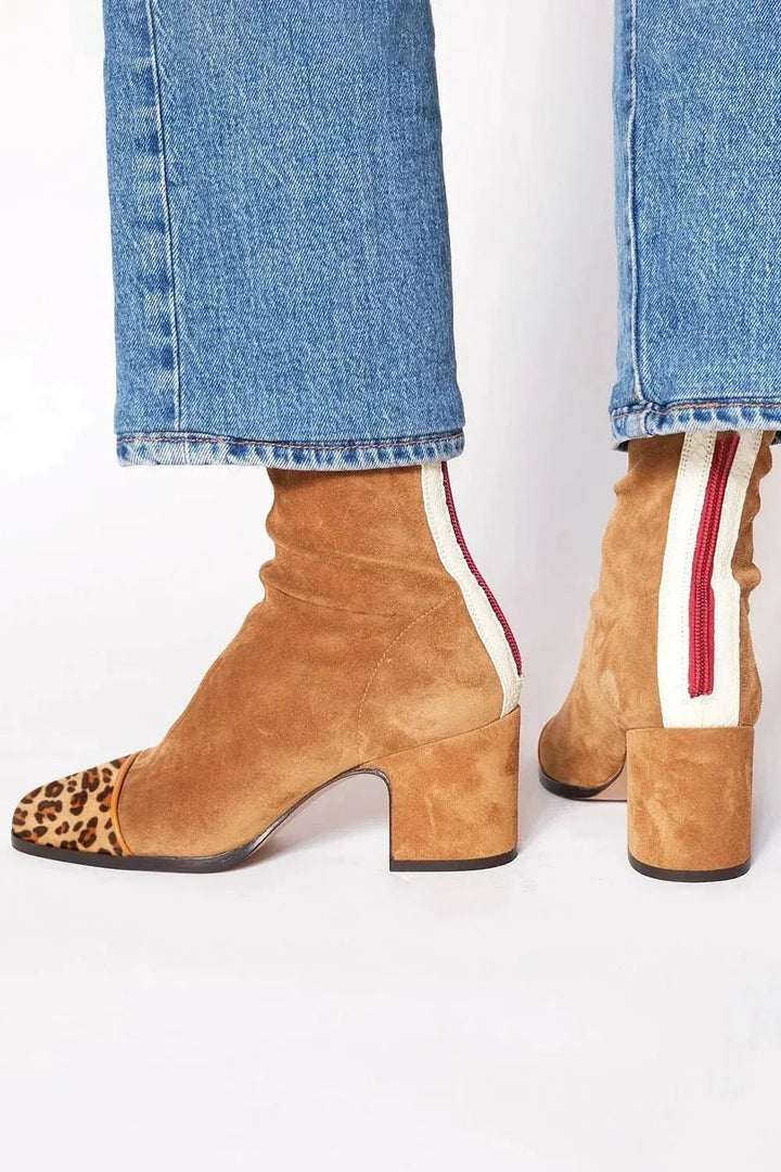 Block Heel Ankle Boots – Women's Square-Toe Cushioned Style