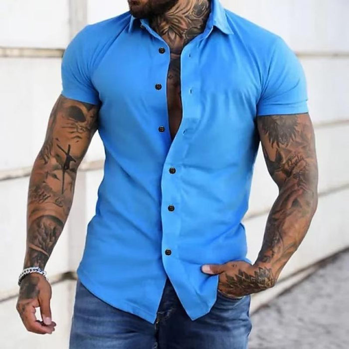 Men's Muscle Fit Short Sleeve Shirt – Breathable Moisture-Wicking