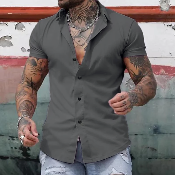 Men's Muscle Fit Short Sleeve Shirt – Breathable Moisture-Wicking